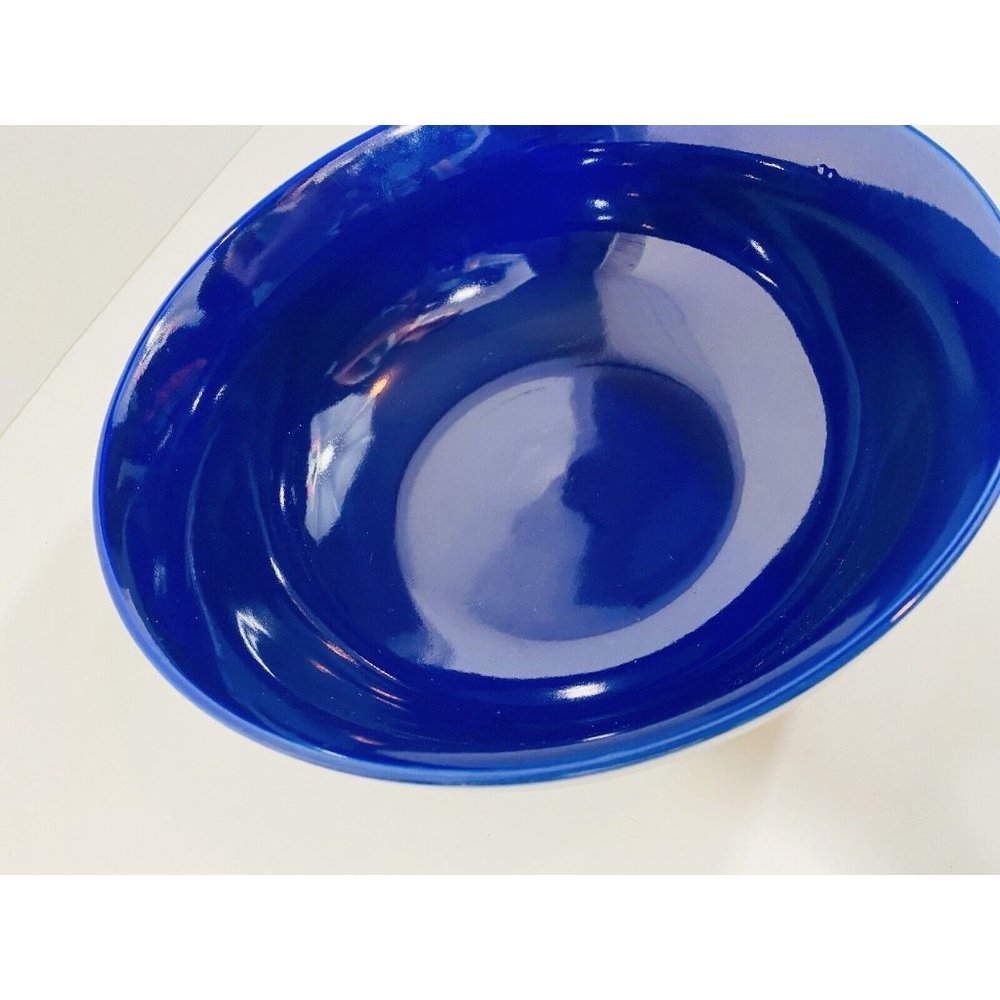 Pasta Bowl Blue 10" 28oz Bowl Fruit Bowl Centerpiece Console Cobalt Decor Cool - Picture 7 of 7